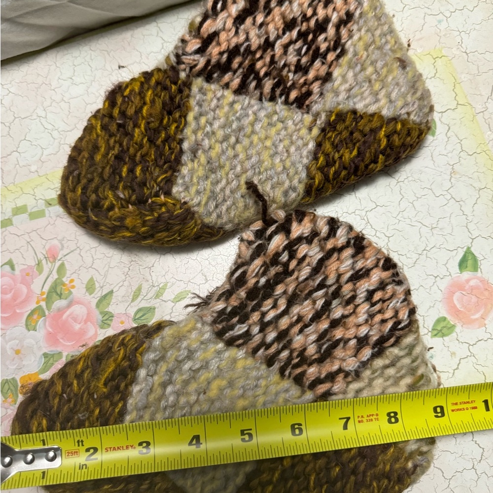 House Slippers Hand knit Handmade - Picture 2 of 3